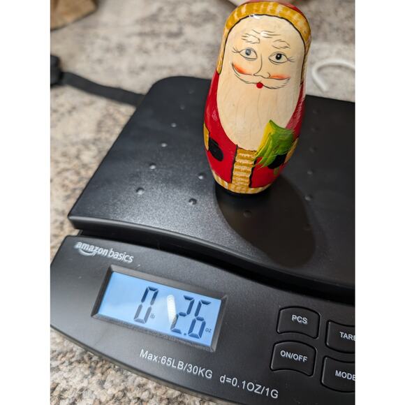 Vintage Hand painted Nesting Santa Dolls Tallest 4 Inches Tall 4 In All Holiday - Picture 2 of 8